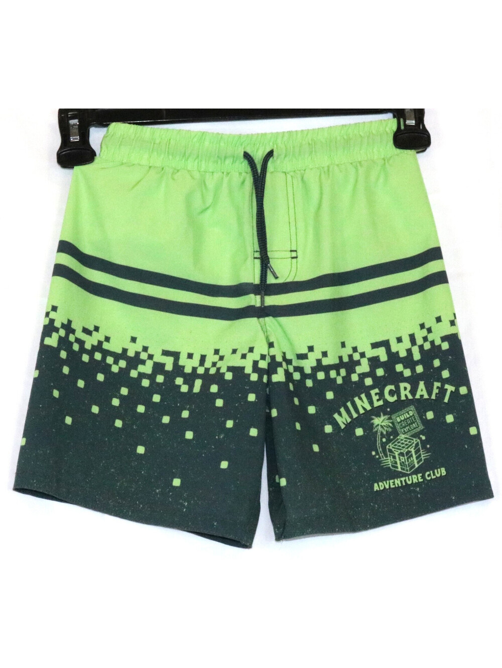 Boys Minecraft Swimming Swim Trunks Size 8 Drawstring Waist Back Pocket